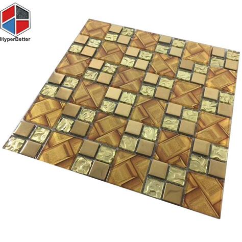 Golden Foil Mix Glass Mosaic Hyperbetter Mosaic Series