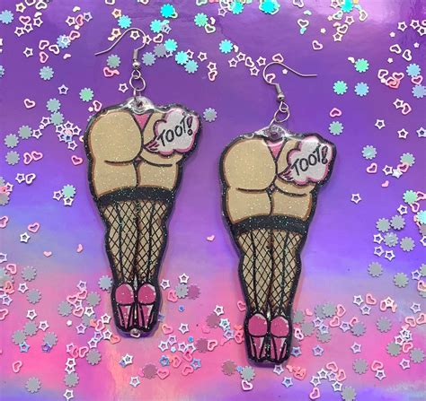 NSFW Pin Up Big Sparkly Farting Ass Earrings Etsy Ireland