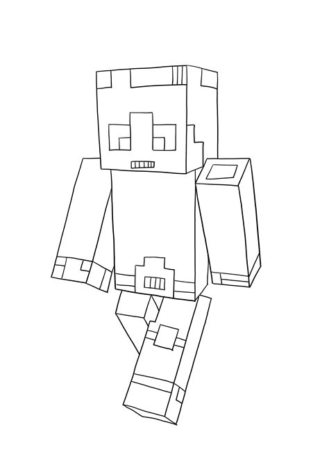 Minecraft Coloring Pages Steve Diamond Armor Clip Art Library Atelier