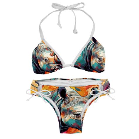 Rhinoceros Detachable Sponge Adjustable Strap Bikini Set Two Pack Swimsuit Swim Suit Beach