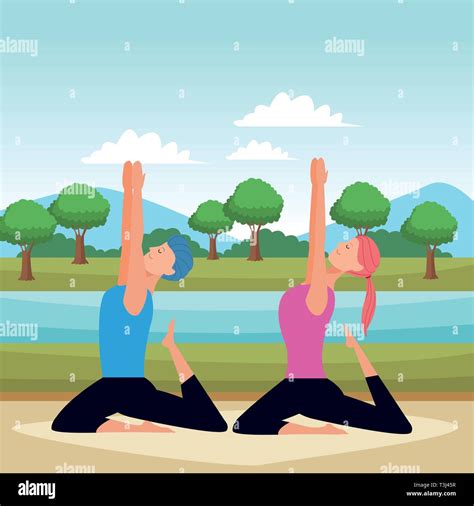 couple yoga poses Stock Vector Image & Art - Alamy