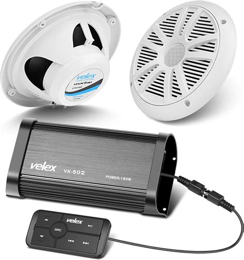 Velex Marine Bluetooth Amplifier Speaker Package Electronics