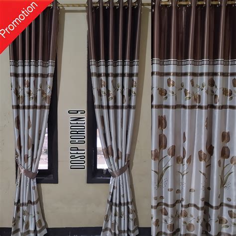 Jual Gorden Jendela Blackout Beludru Prin Mas Bunga Tulip A Model