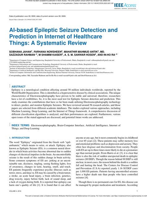 Pdf Ai Based Epileptic Seizure Detection And Prediction In Internet Of Healthcare Things A