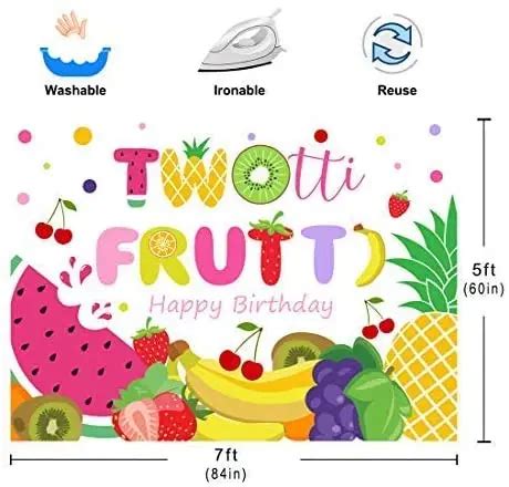 JOYMEMO Twotti Frutti Party Backdrop For Photography Tutti Fruity