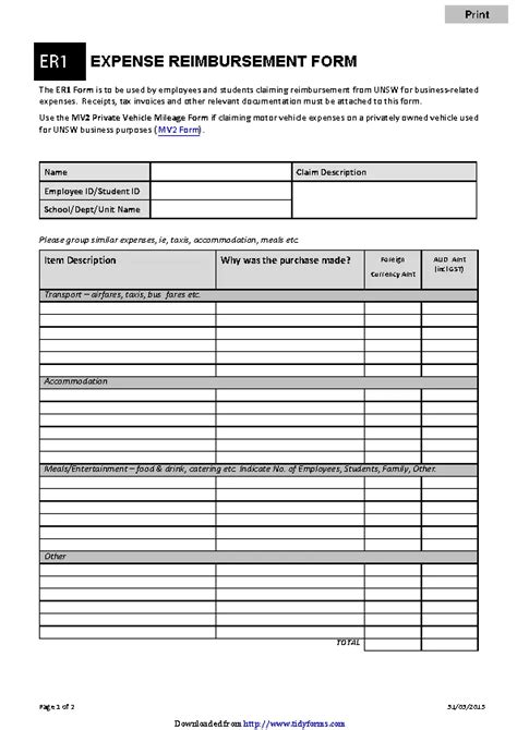 Expense Reimbursement Form - PDFSimpli