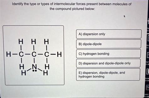 Identify The Type Or Types Of Intermolecular Forces Present Between