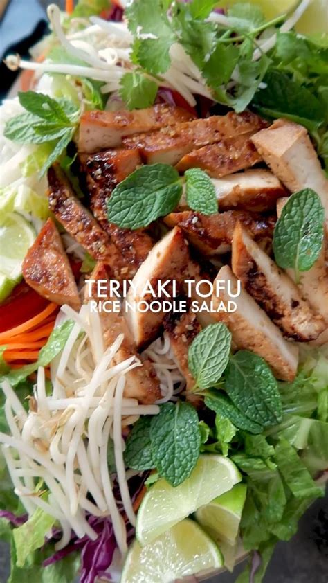 Teriyaki Tofu And Rice Noodle Salad Recipe In 2024 Healthy Recipes Tofu Salad Recipes Tofu