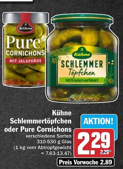 Kühne Schlemmertöpfchen Oder Pure Cornichons Angebot bei Hit