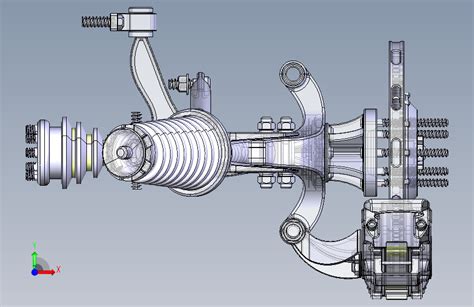 单边麦弗逊悬架3d模型图纸 Catia设计catia V5r20模型图纸下载 懒石网