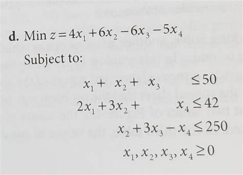 Solved 4 1 Solve The Following LP Using The Simplex Method Chegg