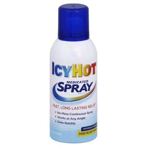 Icy Hot Medicated Spray Maximum Strength Pain Relief Spray 4 Oz Kroger