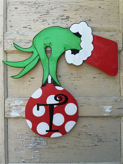 Grinch Hand And Ornament Door Hanger By Kenlyscreations On Etsy