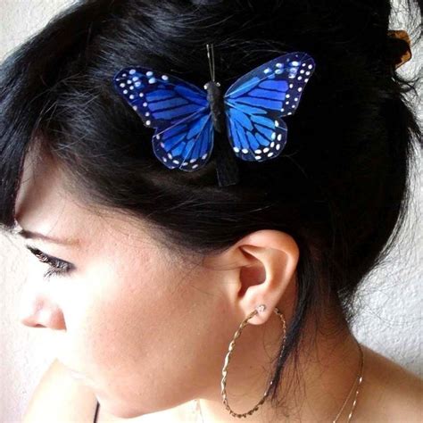 Butterfly Hair Clip Blue Butterfly Accessory Butterfly Etsy Bohemian Hair Accessories