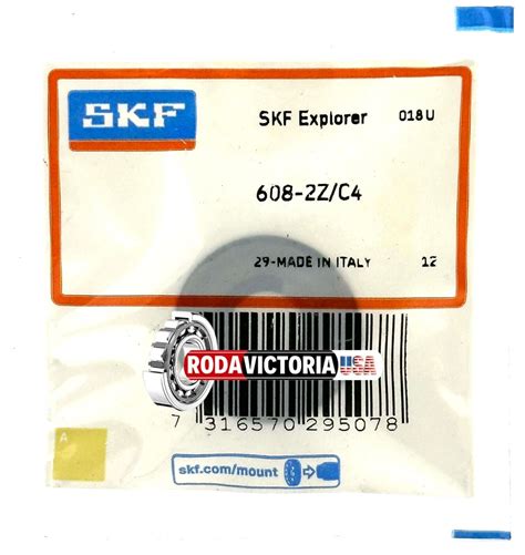 Skf 608 Zz C4 Deep Groove Ball Bearing Metal Shielded 8x22x7mm