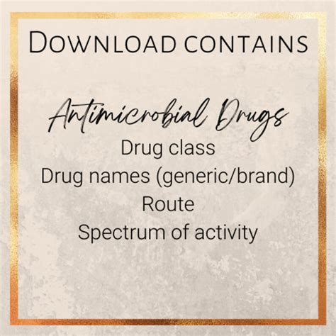 Antibiotic Spectrum And Route Cheat Sheet Etsy