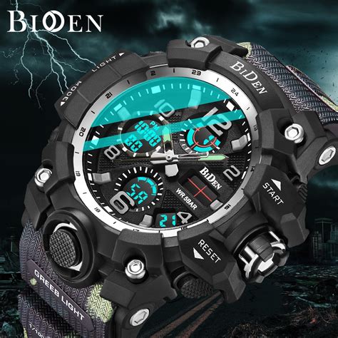 Jual BIDEN Jam Tangan Pria Militer Olahraga Digital Analog Tali Silikon