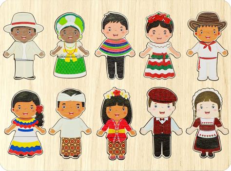 Rompecabezas multiculturales de madera para niños rompecabezas