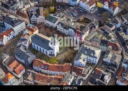 Luftaufnahme alte Stadt Lüdenscheid mit der Kirche des Erlösers