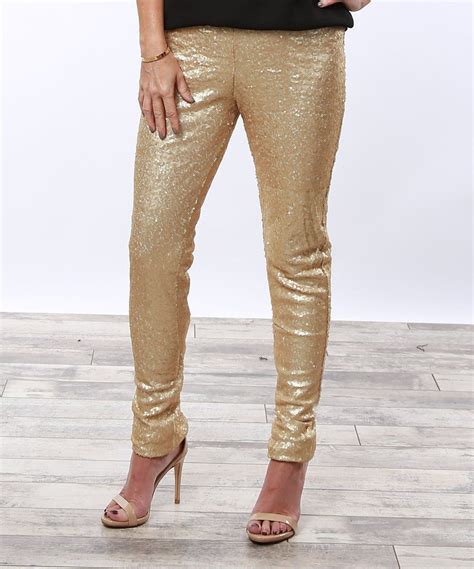 Coco And Main Gold Sequin Leggings Women Gold Sequin Leggings Sequin