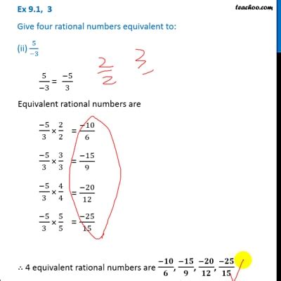 Ex 8 1 3 Give Four Rational Numbers Equivalent To 5 3 Teachoo