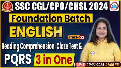 SSC CGL CHSL CPO English Class Reading Comprehension Cloze Test