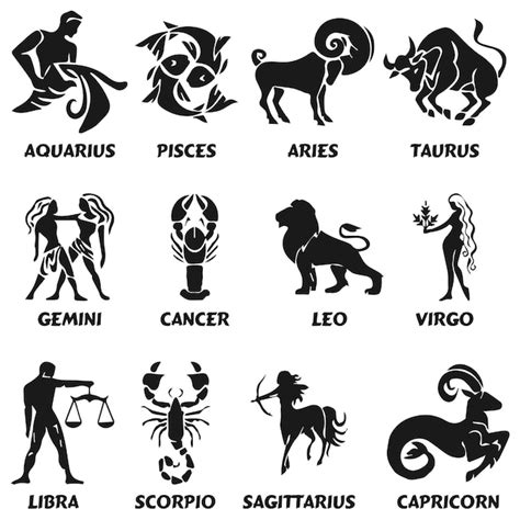 Premium Vector Zodiac Signs Horoscope Icons Set Isolated Astrological