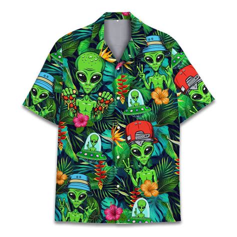 Tropical Alien Hawaiian Shirt For Men Women Tropical Summer Beach