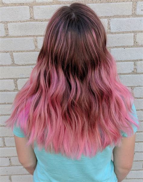 Brown Pink Balayage Hair Hair Balayage Hair Balayage