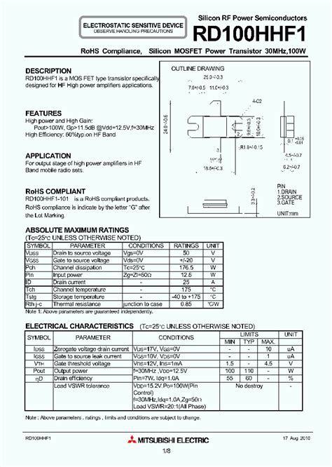 RD100HHF1_2045253.PDF Datasheet Download --- IC-ON-LINE