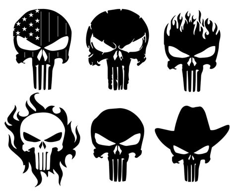 Punisher Skull Svg Bundle Punisher SVG Silhouette Skull Etsy Portugal