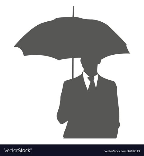 Businessman Under Umbrella Icon Royalty Free Vector Image