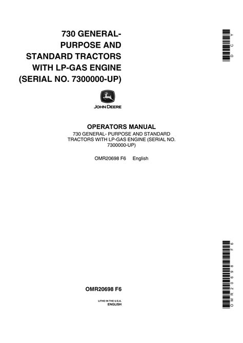 John Deere 730 General Purpose And Standard Tractors With Lp Gas Engine