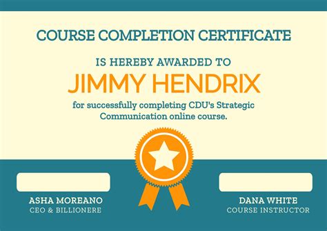 Certificate Of Completion Template Mediamodifier Hot Sex Picture