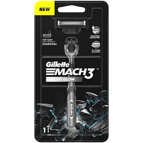 Buy Gillette Mach3 Charcoal Shaving Razor For Men With New Enhanced Lubrastrip 1pc Online At