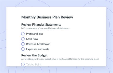 Monthly Budget Review Meeting Template Fellow App