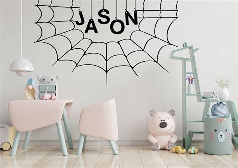 Spider Web Wall Decal Funny Scary Vinyl Art Decor Custom Etsy