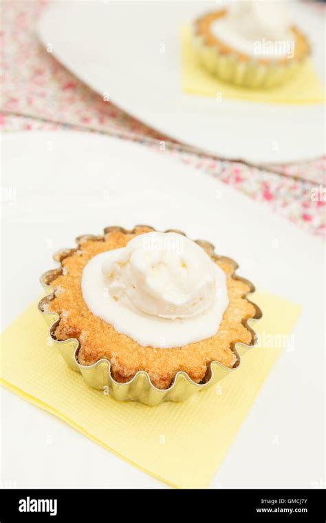 cake with vanilla ice cream Stock Photo - Alamy