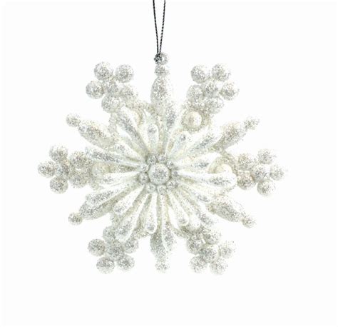 Glittered White Snowflake Ornament Item 805024 The Christmas Mouse