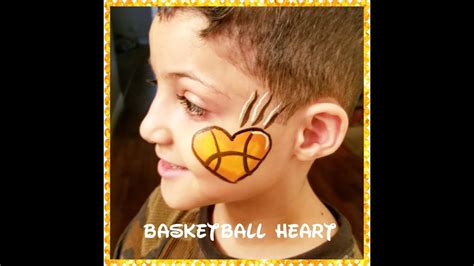 Basketball Heart Face Painting Tutorial For Valentines Day Youtube