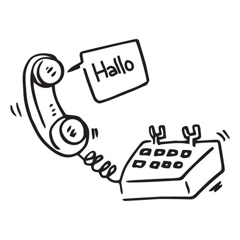 Old Telephone Hand Drawing Vector Illustration Vector Art At