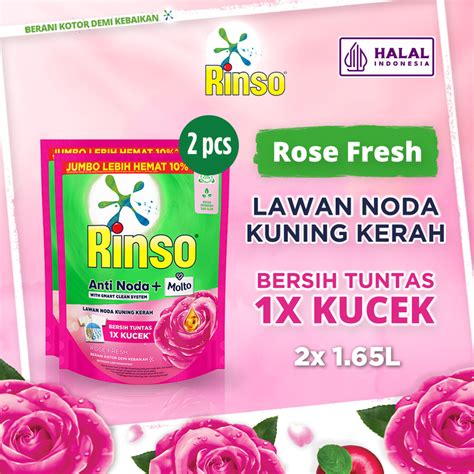 Jual Rinso Molto Detergent Cair Deterjen Anti Noda Rose Fresh L X