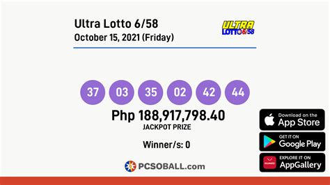 Ultra Lotto 6 58 October 15 2021 Friday PCSO Lotto Results