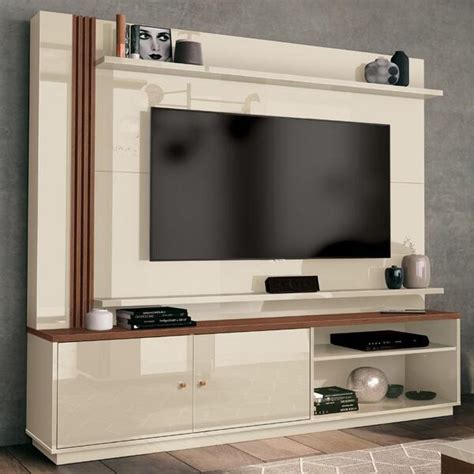 Estante Home Theater Para Tv Até 65 Polegadas 1 8m Royale Off White