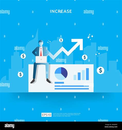 Salary Rate Increase With Growth Up Arrow And People Character