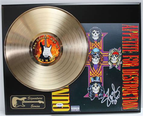 Guns N Roses Slash Ltd Edition Signature Gold Lp Record Display Gold