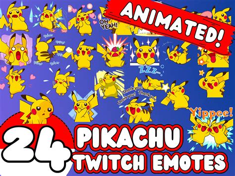 Pikachu Emotes Pikachu Twitch Emotes Animated Pikachu Emotes Cheap