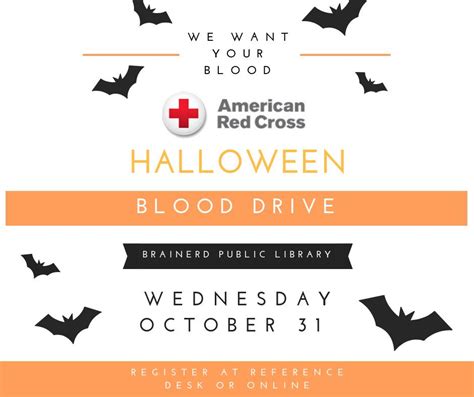 Halloween Blood Drive at The Brainerd Public Library - Events Calendar