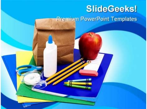 School Supplies Education PowerPoint Backgrounds And Templates 1210 ...