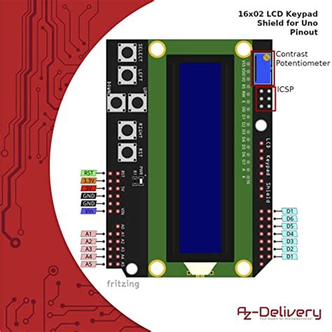 Azdelivery Hd Lcd Keypad Shield X Lcd Expansion Board